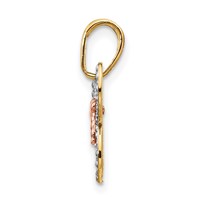 14K Two-tone Pendant with White Rhodium Diamond-cut Butterfly view 2