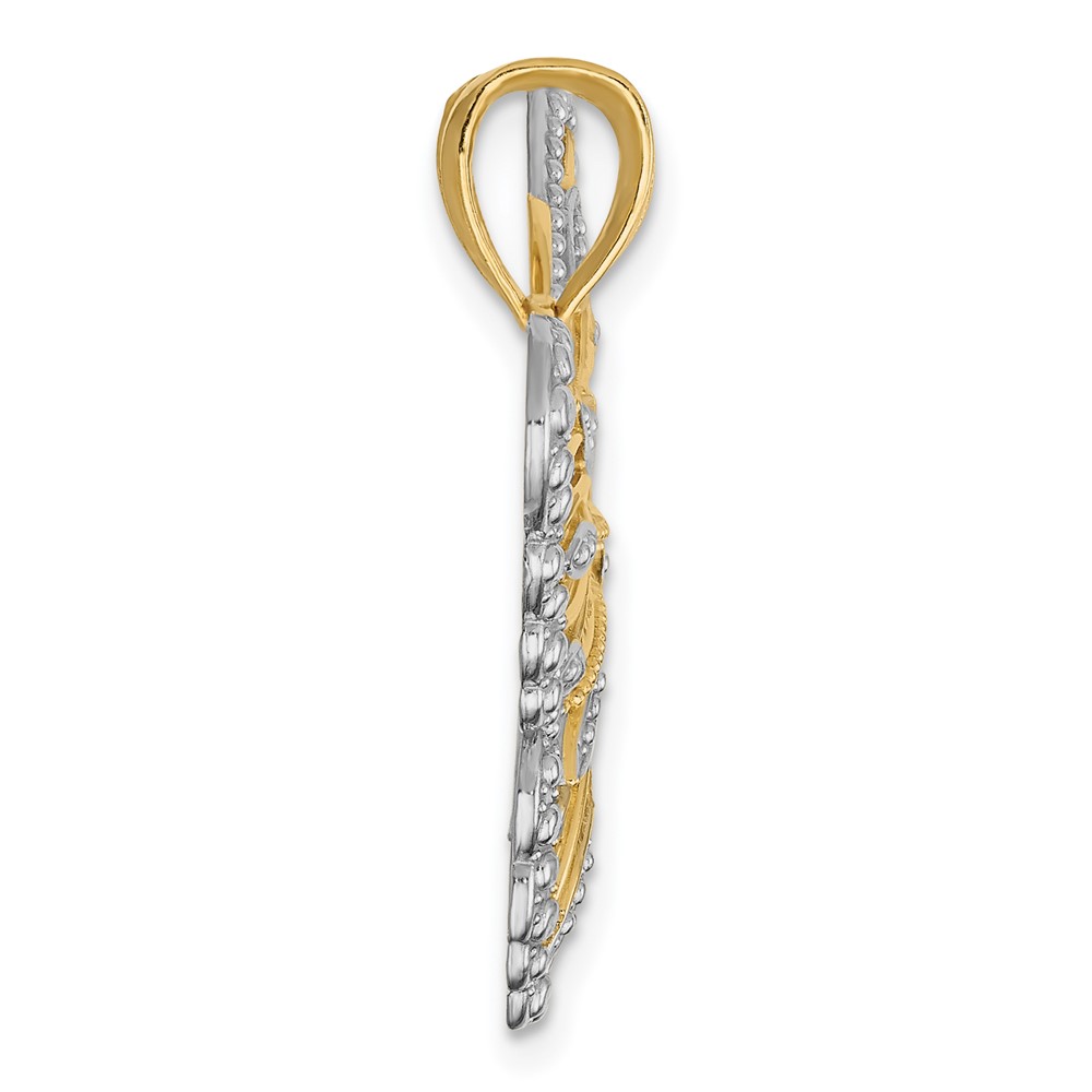 14k and Rhodium Butterfly Pendant (K4834)