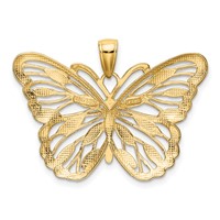14K and White Rhodium Filigree Butterfly Pendant view 3