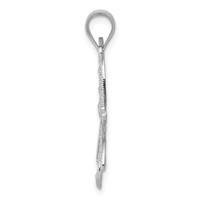 14K White Gold Filigree Dragonfly Pendant view 2