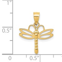 14K Yellow Gold Dragonfly Pendant view 3
