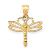 14K Yellow Gold Dragonfly Pendant view 1