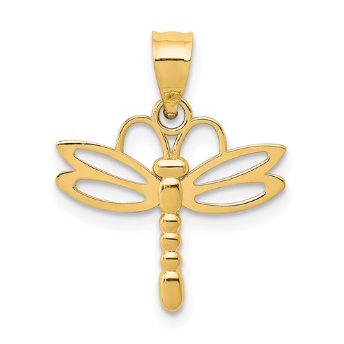 14K Yellow Gold Dragonfly Pendant
