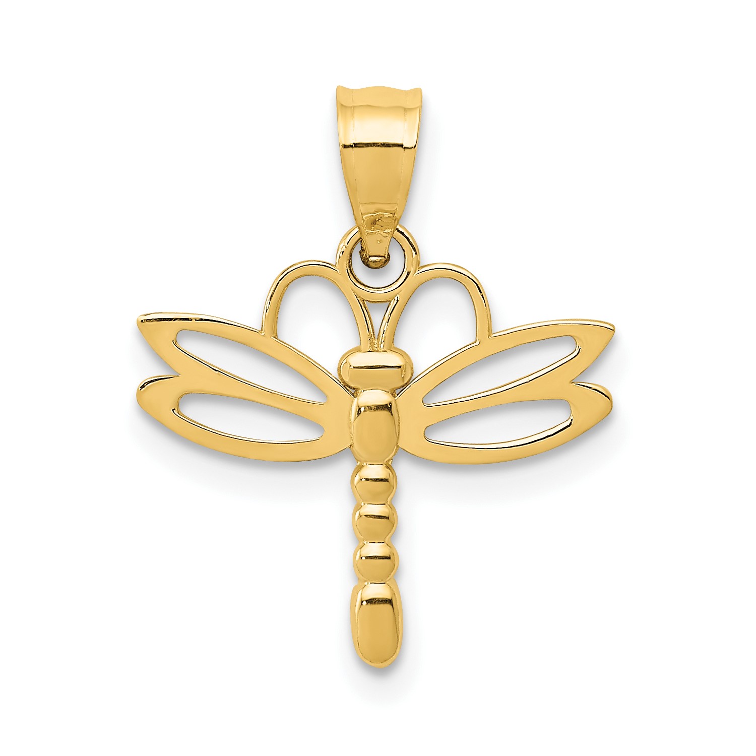 Dragonfly Pendant In 14k Yellow Gold 14k Yellow Gold Dragonfly Pendant 0 5inx0 6in