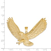 14K Large Textured Eagle Pendant view 3