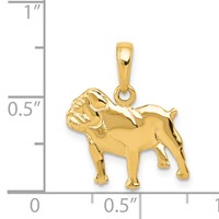 14K Yellow Gold Bulldog Charm view 4