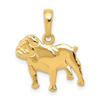 14K Yellow Gold Bulldog Charm view 1