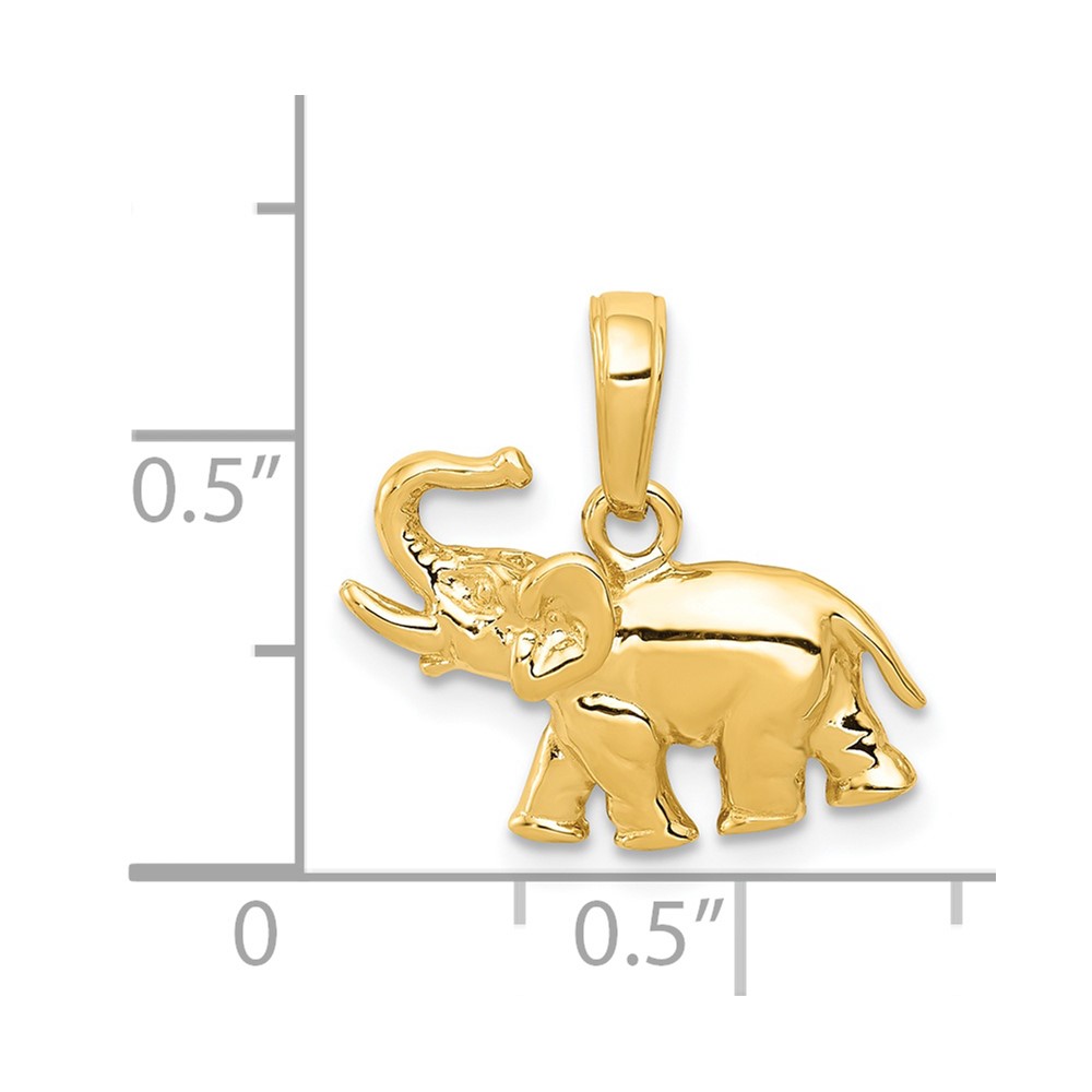 14k Polished Elephant Charm (K4863)