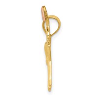 14K Two-tone Pendant with White Rhodium Elephant with Heart view 2