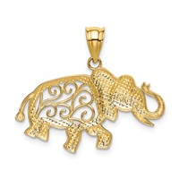 14K Filigree Elephant Pendant view 3