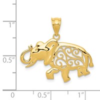 14K Filigree Elephant Pendant view 4