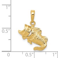 14K Small Bass Fish Charm view 4