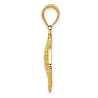 14K Yellow Gold Filigree Fish Pendant view 2