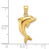 14K Polished Dolphin Charm view 3