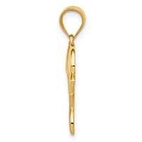 14K Yellow Gold Filigree Dolphin Pendant view 2