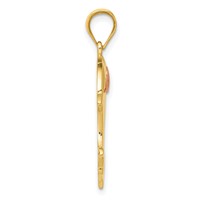 14K Two-Tone Dolphin Pendant with Heart view 2