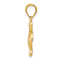 14K Peace Sign Turtle Pendant view 2