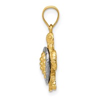 14K Two-tone Gold Turtle Charm view 2