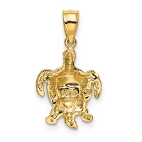 14K Two-tone Gold Turtle Charm view 3