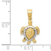 14K Two-tone Gold Turtle Charm view 4