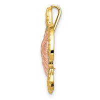 14K Two-Tone with White Rhodium Turtle Pendant Chain Slide view 2