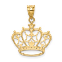14K and White Rhodium Crown Pendant view 4