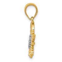 14K and White Rhodium Diamond-Cut Crab Pendant view 2