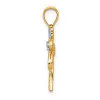 14K and White Rhodium Palm Tree Pendant view 2