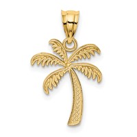14K and White Rhodium Palm Tree Pendant view 3