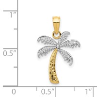 14K and White Rhodium Palm Tree Pendant view 4
