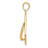 14K Yellow Gold Mesh Flip-Flop Pendant view 2