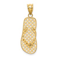 14K Yellow Gold Mesh Flip-Flop Pendant view 4