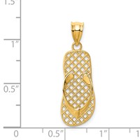 14K Yellow Gold Mesh Flip-Flop Pendant view 3