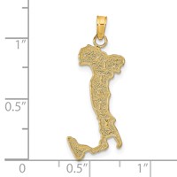 14K Yellow Gold Map Charm with Italy view 3