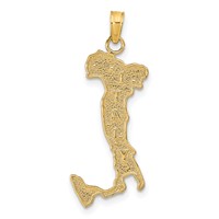 14K Yellow Gold Map Charm with Italy view 1