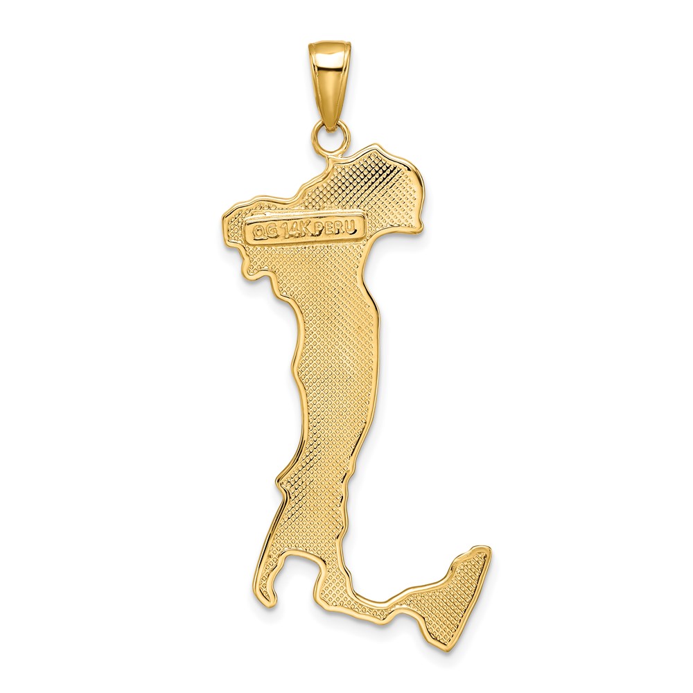 14K Large Map with ITALY Pendant (K4922)