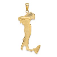 14K Yellow Gold Large Map Pendant with Italy view 4