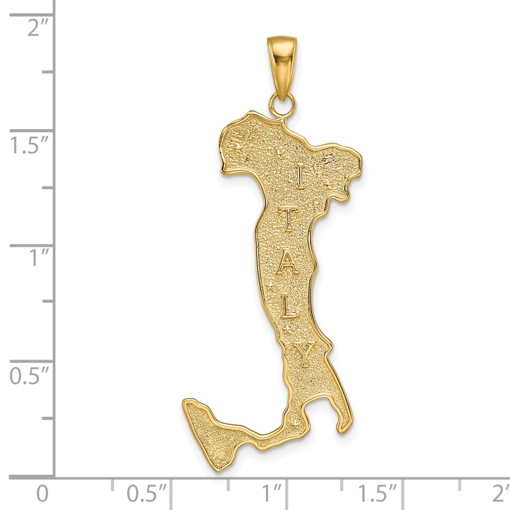 14K Large Map with ITALY Pendant (K4922)