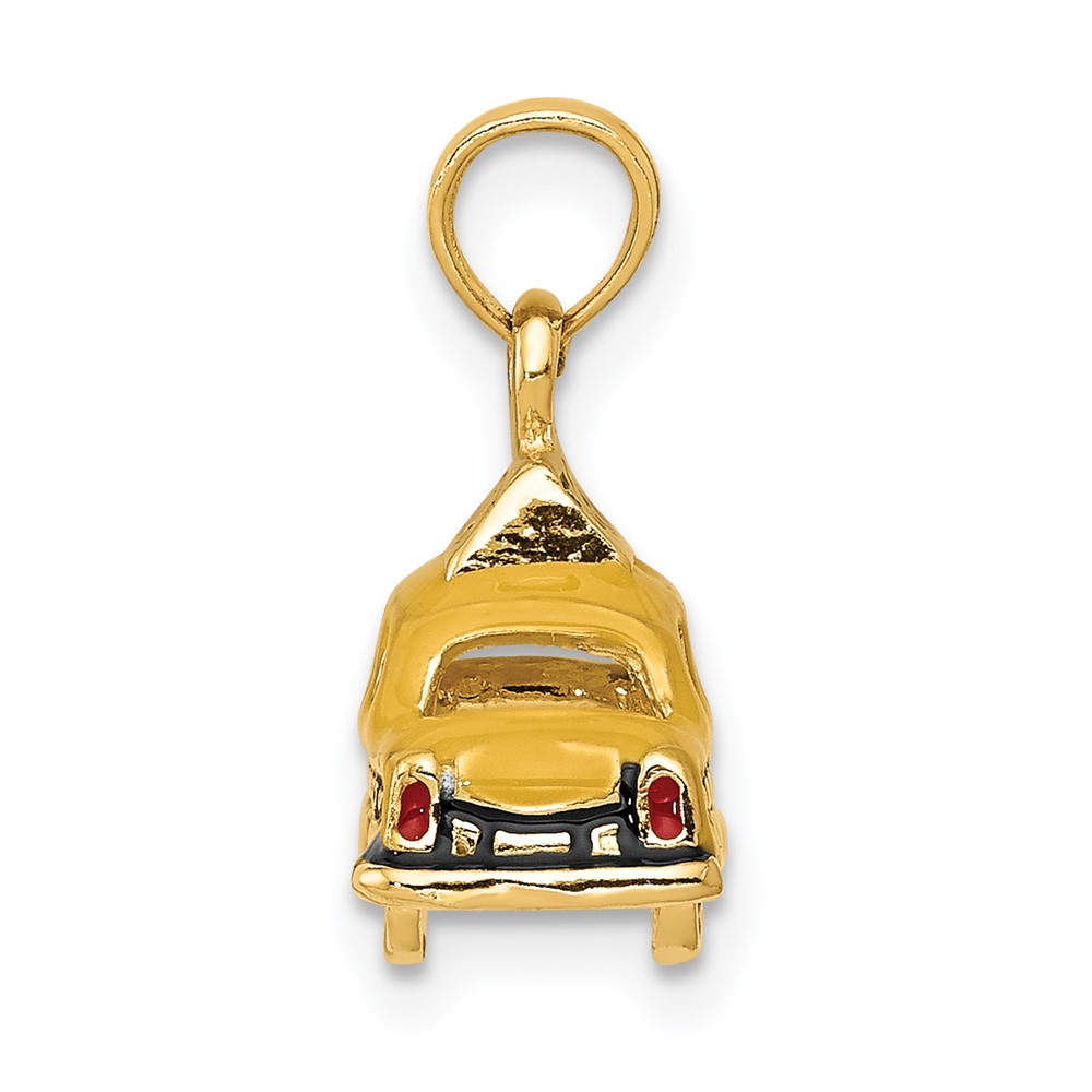 14k 3D Enameled TAXI Pendant (K4923)
