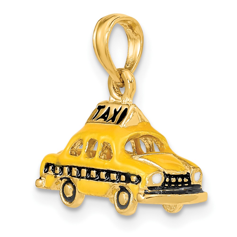 14k 3D Enameled TAXI Pendant (K4923)