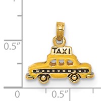 14K Yellow Gold 3-D Enameled Taxi Pendant view 4