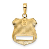 14K and White Rhodium Police Badge Pendant view 3