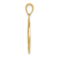 14K Yellow Gold Fire Department FD Badge Pendant view 2