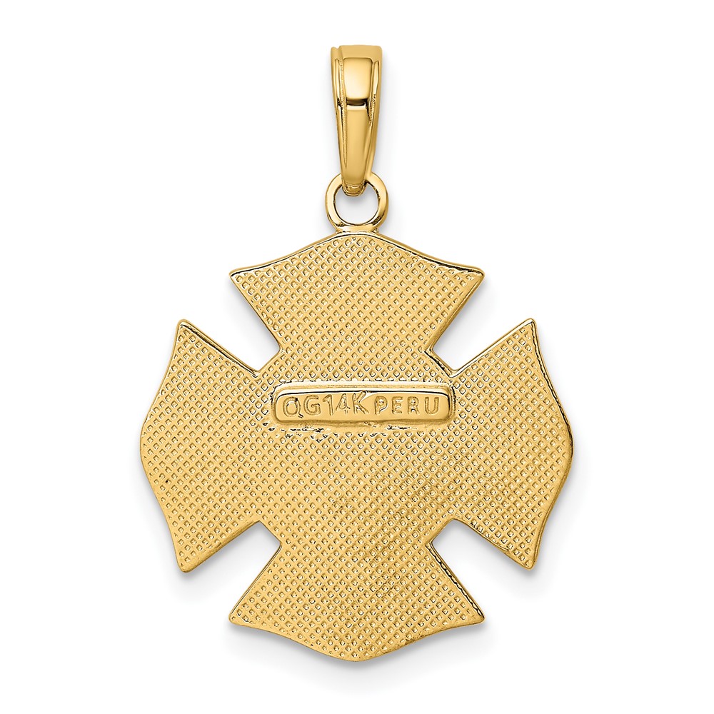 14k Fire Department FD Badge Pendant (K4927)