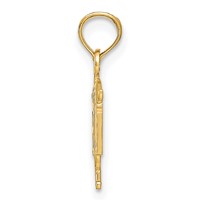 14K Yellow Gold RN Registered Nurse Pendant view 2