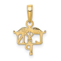 14K Yellow Gold Lpn Licensed Practical Nurse Symbol Pendant view 3