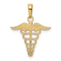 14K Yellow Gold Caduceus Charm view 3