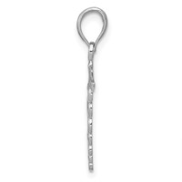 14K White Gold Caduceus Charm view 2
