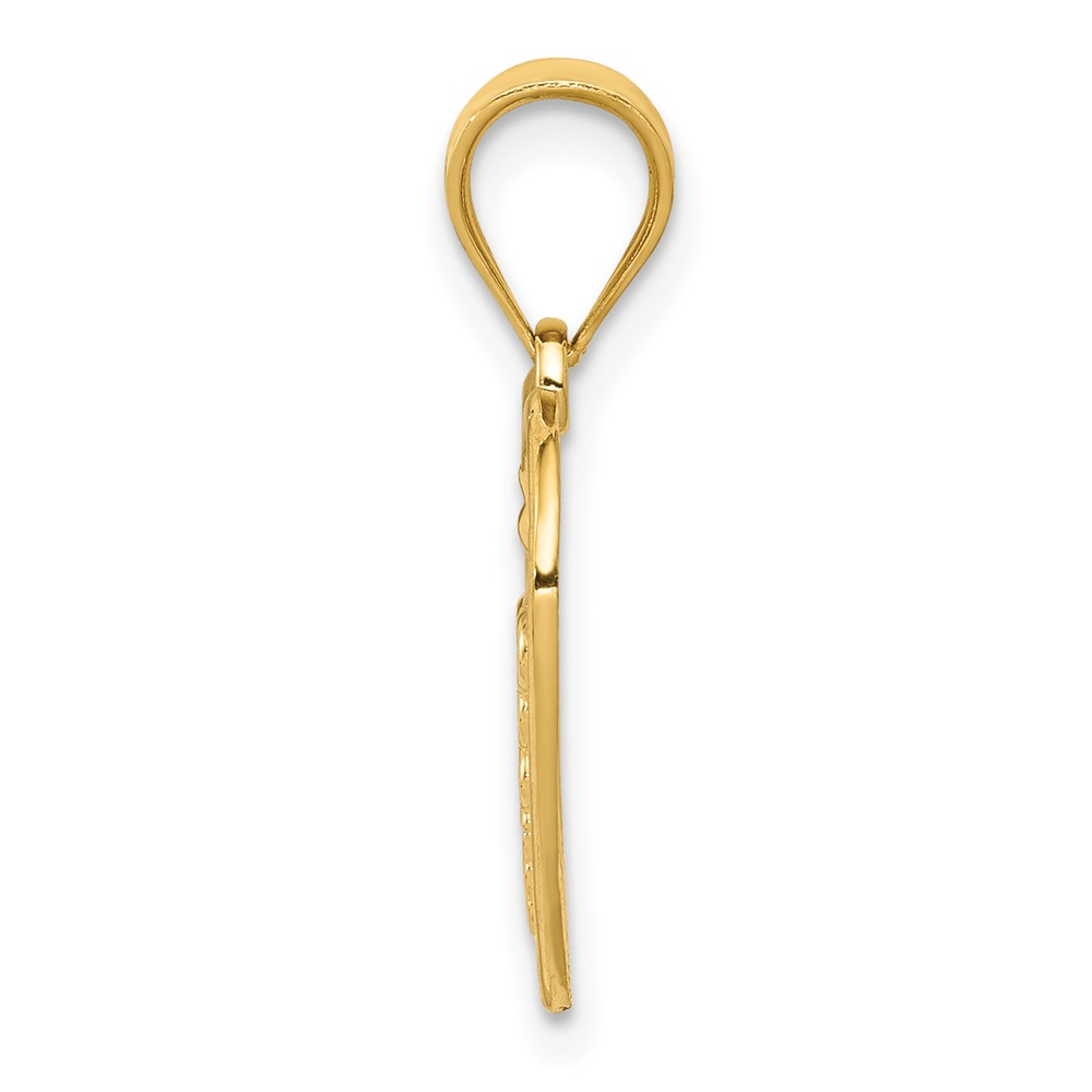 14k Caduceus Heart Medical Pendant (K4936)