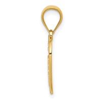 14K Yellow Gold Caduceus Heart Medical Pendant view 2